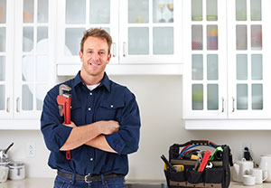 Happy plumber