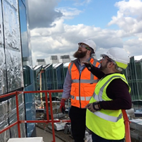 Brexit Superfoil MD William Bown and a colleague on site